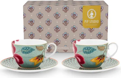 Produktbild von PIP STUDIO Blooming Tales Fantasy Blue Tasse mit Untertasse 0,3l Set2