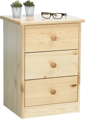 Produktbild von Steens - Mario Kommode 3 Schubladen - Material: Kiefer - Verarbeitung: Natur-Lackiert - H x B x T - 57 x 42 x 35  cm