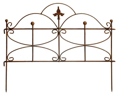 Produktbild von Beetzaun Zaunelement Gartenzaun Rankhilfe Stütze Pflanzen Schmetterling Eisen Rost Deko 62 cm hoch x 80 cm lang