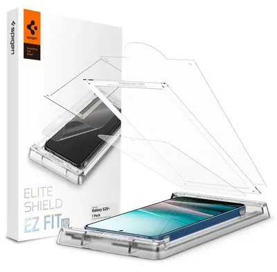 Obrázok produktu pre Spigen EliteShield EZ Fit, Samsung, Galaxy S25 Plus, Odolné proti poškriabaniu, Priehľadná, 1 kusov