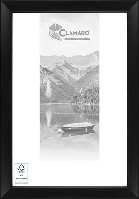 Produktbild von CLAMARO 'ARTUR' Bilderrahmen Antik Massivholz | Schwarz Matt | Shabby Chic Vintage Barock | Holzrahmen inkl. Acrylglas, Rückwand, Aufhänger (Querformat & Hochformat), Größe:100x30