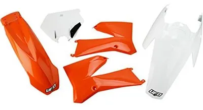 Productafbeelding van UFO kunststofset KTM SX 85, modeljaren '06-'12, originele kleuren '11-'12 (oranje/wit), artikelnummer KT508E999