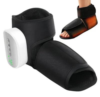 Produktbild von Kabelloses Fußmassagegerät mit Wärmefunktion, elektrisches Kompressions Fußmassagegerät, wiederaufladbar 3000mAh, Vibrationsmassage für Füße & Sprunggelenk