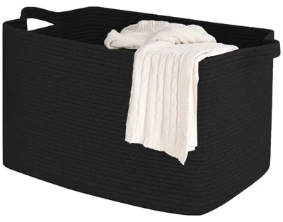 Image de Omgoods - Panier de rangement pour enfants en coton tissé, avec poignées