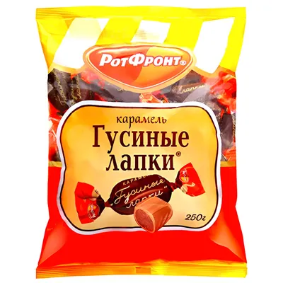 Produktbild von Rot Front Karamell Konfekt Gusinie Lapki 250g