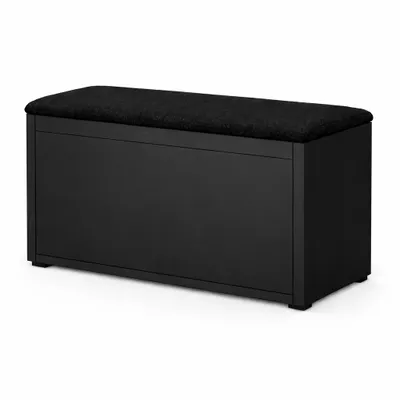 Produktbild von Schuhschrank LOLA in Schwarz mit schwarzer Sitzfläche 50 x 32 x 47 cm