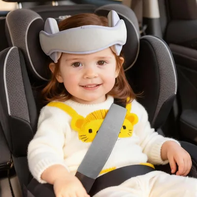 Productafbeelding van Hoofdhouder kinderzitje - Verstelbaar - Grijs - Voor autostoel en kinderwagen