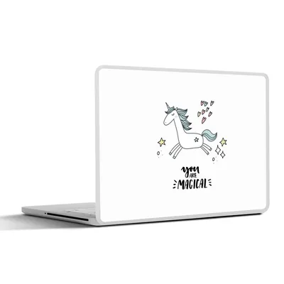 Produktbild von MuchoWow® Laptop Aufkleber Sticker Cover Einhorn - Kinder - Zitate - Du bist magisch - Mädchen 25x18 cm - Laptop-Deko