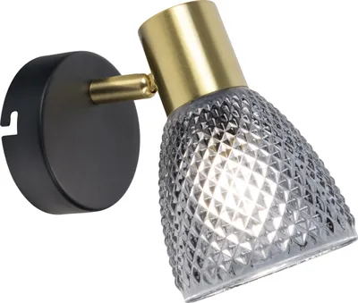 Produktbild von Näve Leuchten 1er Spot Wand-/Deckenleuchte "LINDITA" L: 16,5cm 1er Spot Wand-/Deckenleuchte "LINDITA" L: 16,5cm Spots - 1er Spot Wand-/Deckenleuchte "LINDITA" L: 16,5cm, Strahler im Retro Style, aus Metall und Glas in schwarz, 16,5 x 8,5 x 14 cm, E14-Fassung