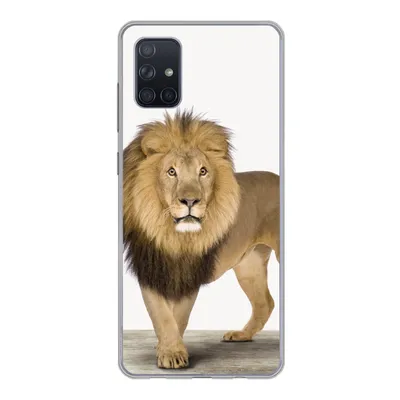 Produktbild von MuchoWow® Handyhülle Schutzhülle Hülle für Samsung Galaxy A71 Jungen - Löwe - Tiere - Kinder - Mädchen Silikon Softcase Handy Hülle - Kartenbesitzer