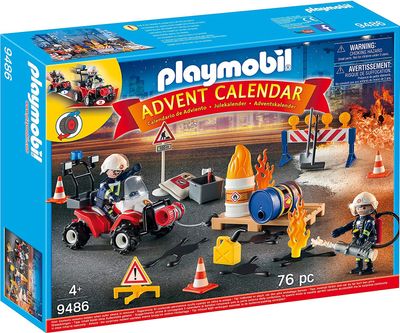 PLAYMOBIL, Adventskalender "Feuerwehreinsatz auf der Baustelle", 9486