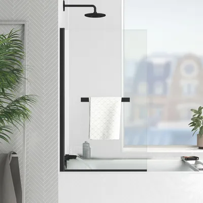 Immagine prodotto di Pannello doccia pieghevole per vasca da bagno con telaio in alluminio dorato
