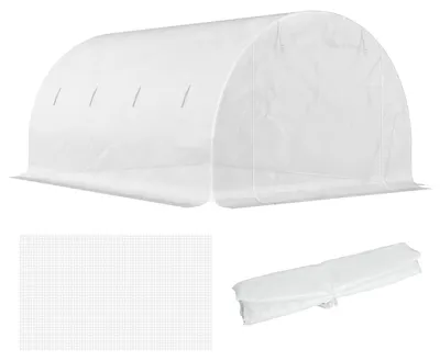 Produktbild von Outsunny Gewächshausfolie 3 x 4 m, wasserdicht Polyethylenfolie mit Rolltür
