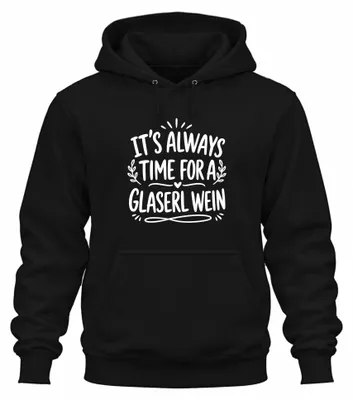 Zdjęcie produktu dla Bluza z kapturem "Glaserl Wein Statement", czarna, rozmiar XL. (Styl: sarkastyczny)