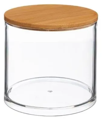Image de Pot a cotons transparent avec couvercle