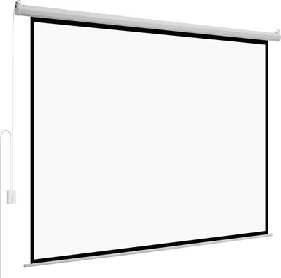 Image de Écran de projection motorisé, 3048 mm 4:3 1080 HD Écran de projection électrique, projecteur mural avec télécommande, écran de cinéma automatique pour home cinéma familial