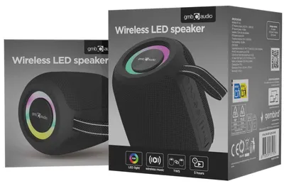 Image de GEMBIRD Gembird GMB Audio SPK-BT-LED-05-BK enceinte portable/participative Enceinte portable mono Noir 8 W