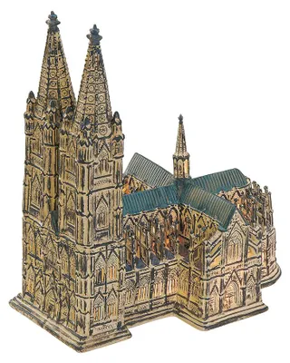 Productafbeelding van Wurm Lichthaus Kirche Kölner Dom van porselein (met elektrische kabel), bruin (B/H/D) 26x29x18cm.