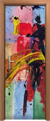 Produktbild von Türposter 70x200 cm Türaufkleber Türtapete Türfolie Klebefolie abstrakte farbenfrohe Grunge