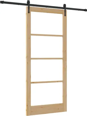 Image de vidaXL Porte coulissante Naturel et Noir 93 x 211 cm