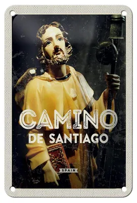 Produktbild von Blechschild Reise 12x18cm Retro Camino de Santiago Sculptur Dekoration