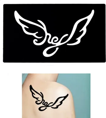 Produktbild von Henna Tattoo Schablone Airbrush Stencil Selbstklebend Engel Flügel