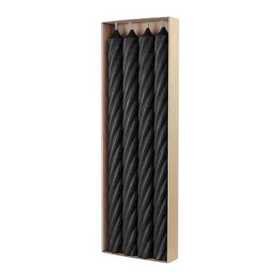 Produktbild von Schwarze Rustic Stabkerzen 350/28mm RAL-Qualität Lange Brenndauer 4er Set, 4 Stück
