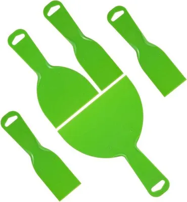 Immagine prodotto di Set di spatole da pittore - 5 spatole in plastica per lavori in gesso e per raschiare la vernice (verde)
