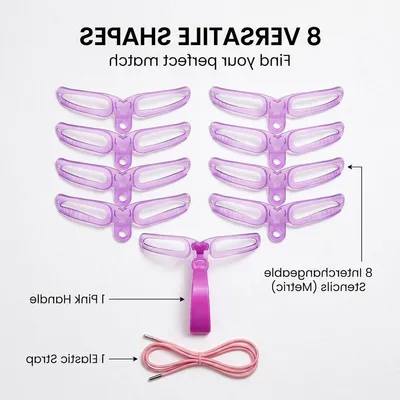 Wiederverwendbare Augenbrauen-Schablonen für Frauen, Tattoo- und Farbsatz mit 8 einzigartigen Designs für perfekte