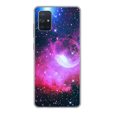 Produktbild von MuchoWow® Handyhülle Schutzhülle Hülle für Samsung Galaxy A71 Universum - Planeten - Rosa - Jungen - Mädchen - Kinder Silikon Softcase Handy Hülle - Kartenbesitzer