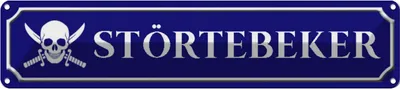Produktbild von vianmo Blechschild 10x46 cm Störteneker mit Totenkopf Dekoration