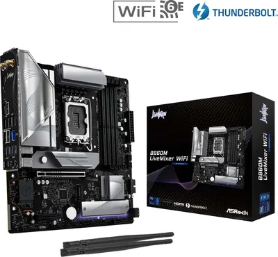 Produktbild von Asrock B860M LiveMixer WiFi, Intel, LGA 1851 (Socket V1), DDR5-SDRAM, 256 GB, DIMM, Zweikanalig