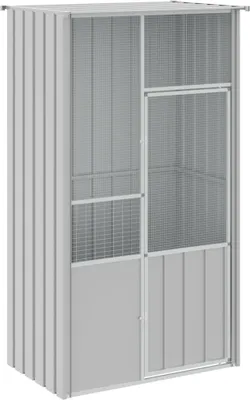 Immagine prodotto di vidaXL Voliera grigia 115x78x200 cm Acciaio zincato