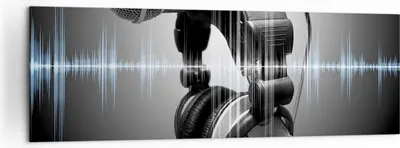Produktbild von Bild auf Leinwand - Leinwandbild - Audio Mikrofon Musik Studio - 160x50cm - Wand Bild - Wanddeko - Leinwanddruck - Bilder - Kunstdruck - Wanddekoration - Leinwand bilder - Wandkunst - AB160x50-2549