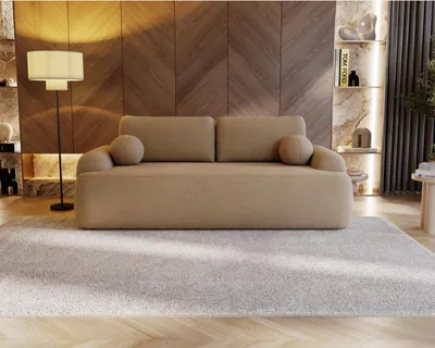 Produktbild von CLOUD Schlafsofa 260 cm mit Schlaffunktion 200 x 134 cm, Bouclé Sofa, Couch mit Bettkasten, Beige (Lambi 10)