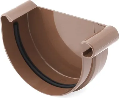 Produktbild von BRYZA Čelná strana žľabu RIGHT plast Ø 75 mm, hnedá RAL 8017