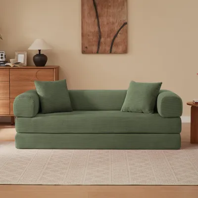 Zdjęcie produktu dla Sofa modułowe bez podłokietników, rozkładana sofa, idealna do salonu/sypialni/mieszkania. Kolor: zielony