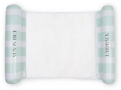 Produktbild von Swim Essentials Wasserhängematten Grün gestreift 120 x 78 cm | Wassermatratze Matratze Schwimmmatratze Liege