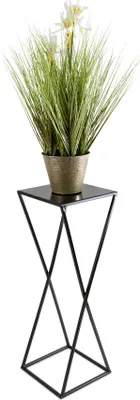 Immagine prodotto di Portavasi in stile loft anni '70 da 70 cm: elegante portavasi nero in metallo