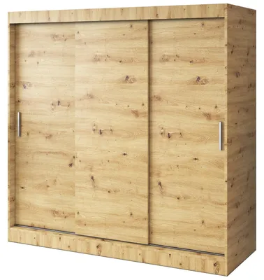 Produktbild von Schiebetürenschrank 200x200cm - Artisan Eiche - Kleiderschrank GOLD - mit 4 Einlegeböden & 4 Kleiderstangen
