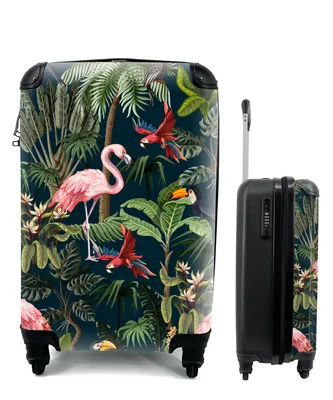 Obrázek produktu pro Kufr Příruční zavazadlo na kolečkách Malý cestovní kufr na 4 kolečkách Jung animals - Pattern - Kids - Flamingo - Parrot - Kids - Velikost kabiny <