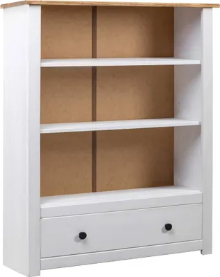 Obrázek produktu pro Knihovna bílá 80 x 35 x 110 cm masivní borovice řada Panama