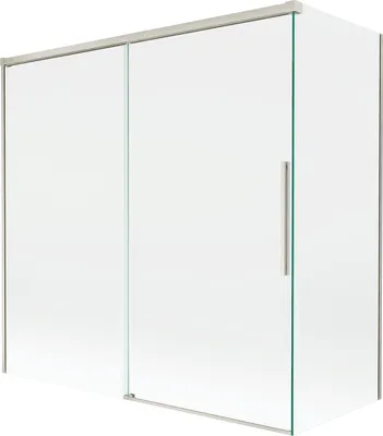 Produktbild von Mexen Rox Duschabtrennung 2-flügelig verschiebbar 160 + 70 x 150 cm, transparent, gebürsteter Nickel - 8C9-160-070-97-00