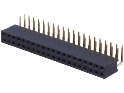 Produktbild von Buchsenleiste, 2x 20-polig, RM 2,54, H 8,4, gewinkelt