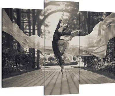 Produktbild von Bild auf Leinwand - Leinwandbild - 3 Teile - Ballerina Tanz Luft - 130x100cm - Wand Bild - Wanddeko - Wandbilder - Leinwanddruck - Bilder - Wanddekoration - Leinwand bilder - Wandbild - CB130x100-4945