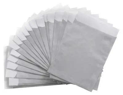 Produktbild von Silberfarbene Papierbeutel (9,5 x 14 cm) - Verpackung für kleine Geschenke 100 Stück25 Stück