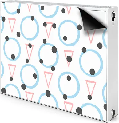 Produktbild von Magnet Radiator Magnet Mat Heizkörperverkleidung Heizkörper-Abdeckung Heizung 80x60 cm  - Räder und Dreiecke