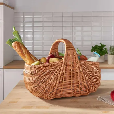 Produktbild von Großer Einkaufskorb Muschel Weide braun 50x32cm