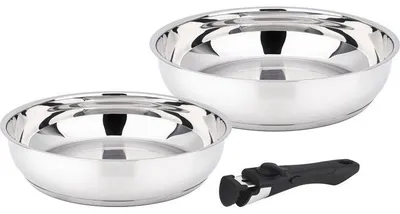 Immagine prodotto di Set di 2 padelle BAUMALU Comète - 24 e 28 cm - con manico removibile