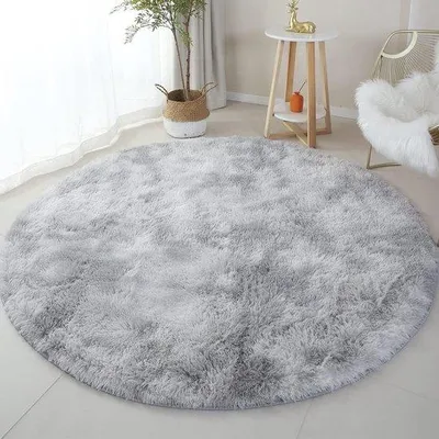 Productafbeelding van Famanu rond vloerkleed, extra zacht - grijs, 100 cm